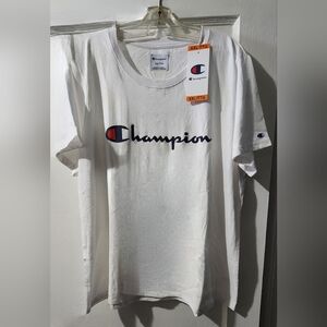 Champion White Logo Short Sleeve Tee